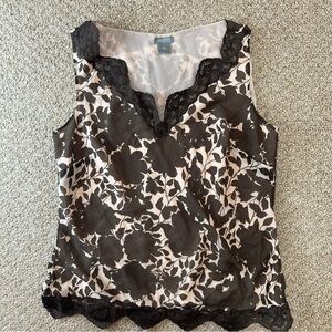 Ann Taylor Floral Lace Trim Women's Top